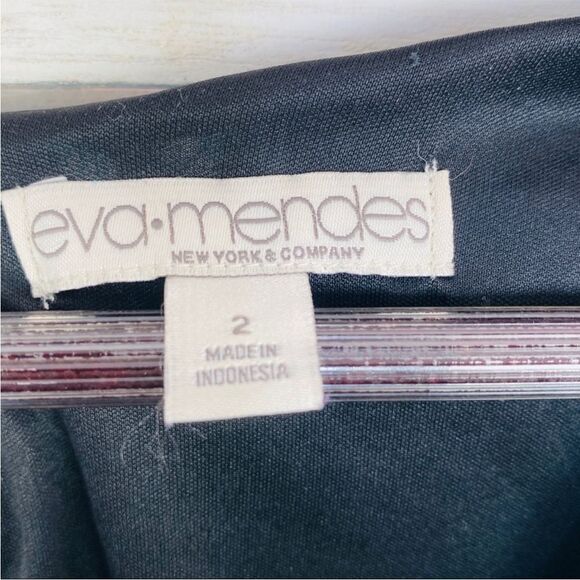 Eva Mendes New York & Co. Lace Sheath Bodycon‎ Dress Teal Black 2 Cap Sleeve - Picture 10 of 11